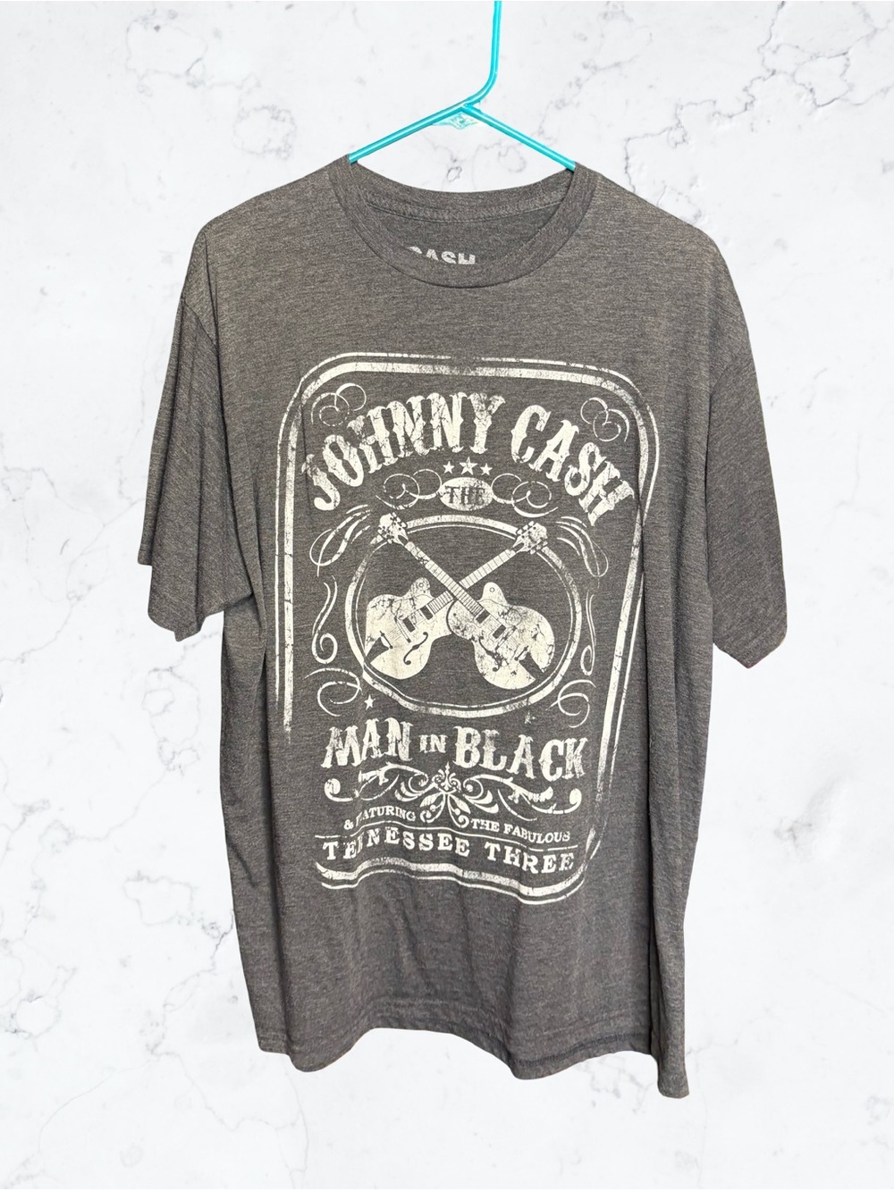 Johnny Cash Men's Short Sleeve Crewneck Tee - Gray